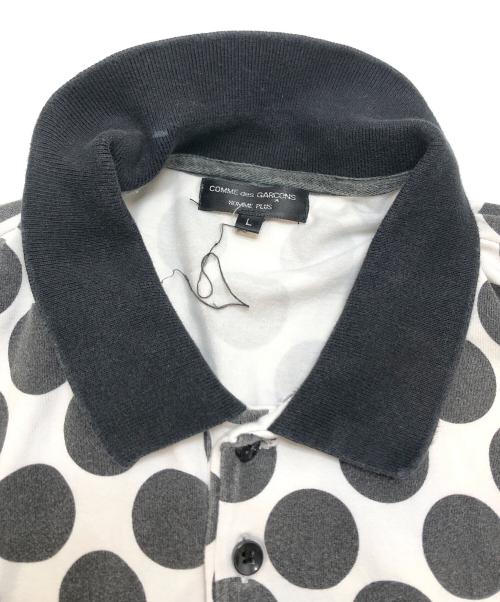 COMME des GARCONS HOMME（コムデギャルソン オム）COMME des GARCONS HOMME (コムデギャルソン オム) ドット柄ポロシャツ ホワイト サイズ:Sの古着・服飾アイテム