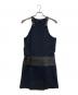 DIESEL Black Gold（ディーゼル ブラック ゴールド）の古着「レザー切替ノースリーブワンピース」｜ネイビー