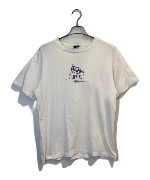 stussy（ステューシー）stussy (ステューシー) プリントTシャツ ホワイト サイズ:Lの古着・服飾アイテム