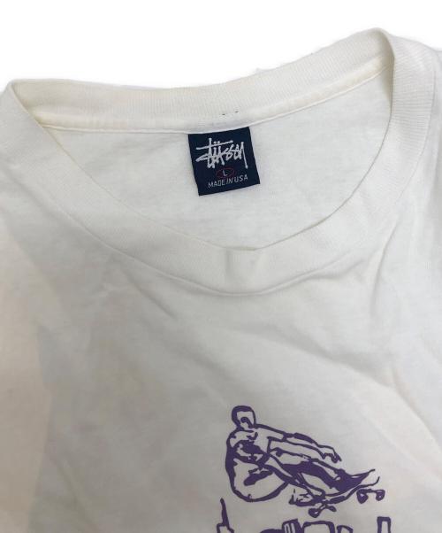 stussy（ステューシー）stussy (ステューシー) プリントTシャツ ホワイト サイズ:Lの古着・服飾アイテム