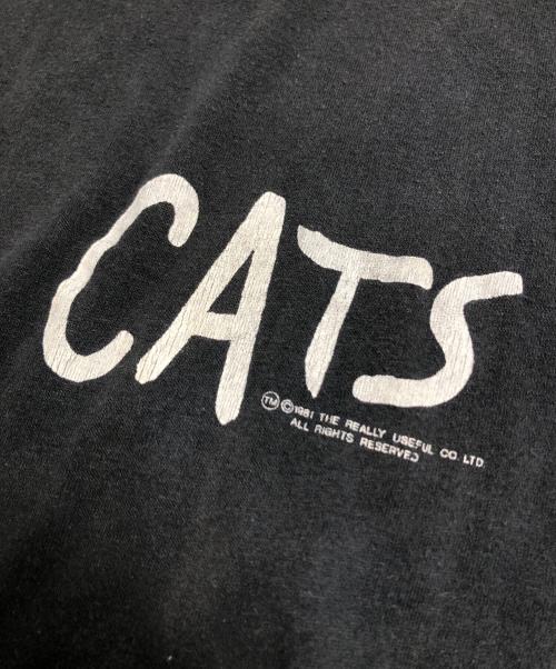 USED（ユーズド）USED (ユーズド) プリントTシャツ/CATS/コピーライト入り/80s ブラック サイズ:Lの古着・服飾アイテム