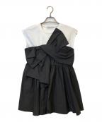 CELFORDセルフォード）の古着「ビックリボンカットトップス」｜ブラック×ホワイト