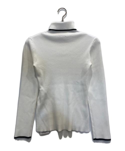 JUSGLITTY（ジャスグリッティー）JUSGLITTY (ジャスグリッティー) シンプルリブタートル/タートルネックニット ホワイト サイズ:2 未使用品の古着・服飾アイテム