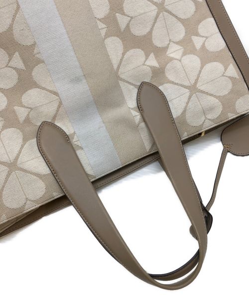 Kate Spade（ケイトスペード）Kate Spade (ケイトスペード) キャンバス レザー トートバッグ ベージュの古着・服飾アイテム