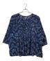 45R（フォーティファイブ・アール）の古着「ヒッコリー風呂敷のプリントブラウス」｜ブルー