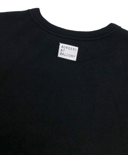 BORDERS at BALCONY（ボーダーズアットバルコニー）BORDERS at BALCONY (ボーダーズアットバルコニー) RIB PUFF TEE ブラック サイズ:36の古着・服飾アイテム