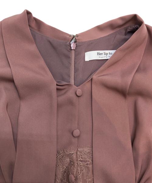HER LIP TO（ハーリップトゥ）HER LIP TO (ハーリップトゥ) ボウタイワンピース ピンク サイズ:Mの古着・服飾アイテム