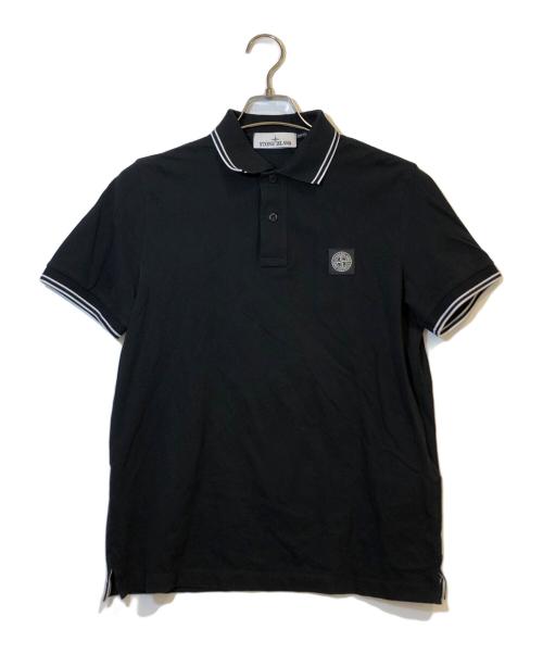 STONE ISLAND（ストーンアイランド）STONE ISLAND (ストーンアイランド) ロゴワッペンポロシャツ ブラック サイズ:Sの古着・服飾アイテム