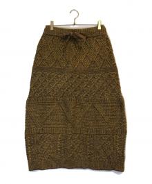 Snow peak（スノーピーク）の古着「アルパカミックスニットスカート」｜ブラウン