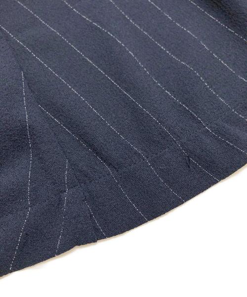 GANNI（ガニー）GANNI (ガニー) ストライプ カシュクールワンピース ネイビー サイズ:36の古着・服飾アイテム