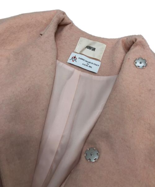 furfur（ファーファー）furfur (ファーファー) ノーカラーコート ピンク サイズ:FREE 未使用品の古着・服飾アイテム