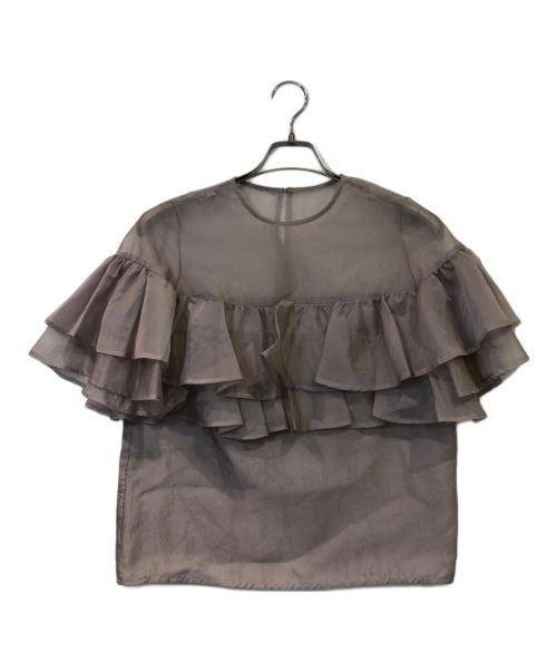 TSURU by MARIKO OIKAWA（ツルバイマリコオイカワ）TSURU by MARIKO OIKAWA (ツルバイマリコオイカワ) シアーフリルブラウス ピンク サイズ:Freeの古着・服飾アイテム