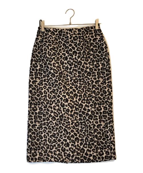INDIVI（インディヴィ）INDIVI (インディヴィ) レオパード ジャカードストレートスカート ベージュ サイズ:40 未使用品の古着・服飾アイテム
