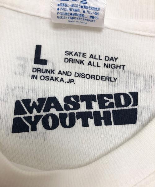 WASTED YOUTH（ウェイステッドユース）WASTED YOUTH (ウエステッド ユース) プリントカットソー ホワイト サイズ:Lの古着・服飾アイテム
