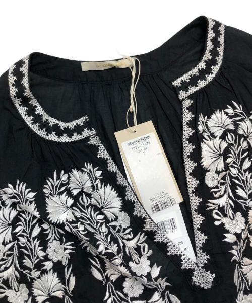 ne quittez pas（ヌキテパ）ne quittez pas (ヌキテパ) コットンボイル刺繍タッセルワンピース ブラック サイズ:2 未使用品の古着・服飾アイテム