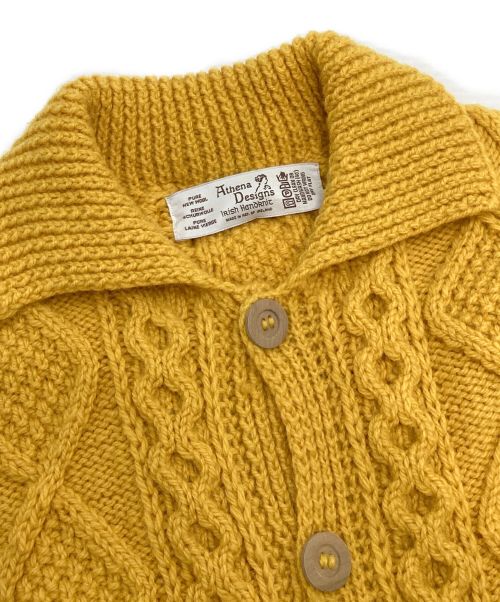 Athena Designs（アテナデザインズ）Athena Designs (アテナデザインズ) アランニットカーディガン イエロー サイズ:表記なしの古着・服飾アイテム