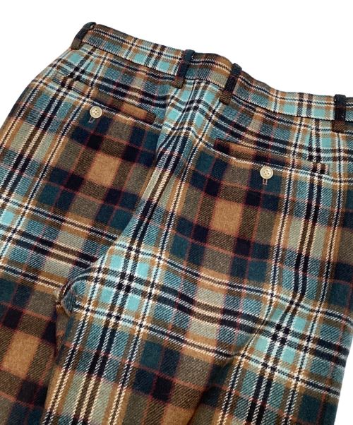 digawel（ディガウェル）digawel (ディガウェル) チェックストレートパンツ/check straight pants ブラウン サイズ:2の古着・服飾アイテム