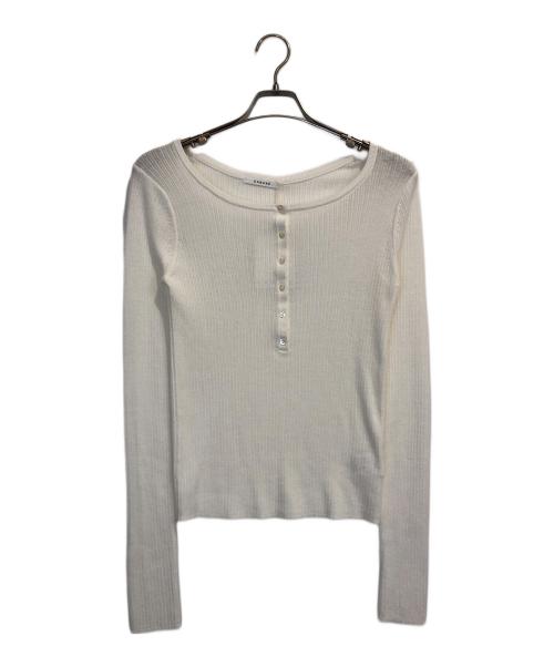 CADUNE（カデュネ）CADUNE (カデュネ) ヘンリーネックニット ホワイト サイズ:38 未使用品の古着・服飾アイテム