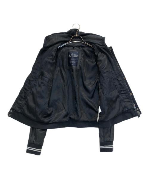 ARMANI JEANS（アルマーニジーンズ）ARMANI JEANS (アルマーニジーンズ) レザー切替レイヤードデニムジャケット インディゴ サイズ:52の古着・服飾アイテム