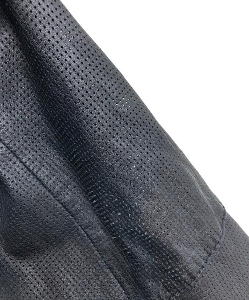 ARMANI JEANS（アルマーニジーンズ）ARMANI JEANS (アルマーニジーンズ) レザー切替レイヤードデニムジャケット インディゴ サイズ:52の古着・服飾アイテム