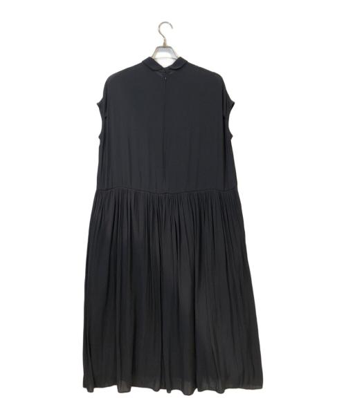 NO CONTROL AIR（ノーコントロールエアー）NO CONTROL AIR (ノーコントロールエアー) 強撚ポリエステルワッシャー襟付きフレンチスリーブワンピース ブラック サイズ:表記なしの古着・服飾アイテム