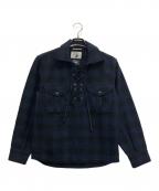 AndFamily×WOOLRICHアンドファミリー×ウールリッチ）の古着「レースアップシャツ」｜ネイビー