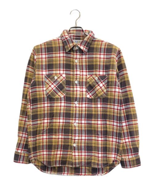 FIVE BROTHER（ファイブブラザー）FIVE BROTHER (ファイブブラザー) ヘビーコットンチェックシャツ ブラウン サイズ:XLの古着・服飾アイテム