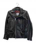 BUFFALO BOBSバッファローボブズ）の古着「ダブルライダースジャケット」｜ブラック
