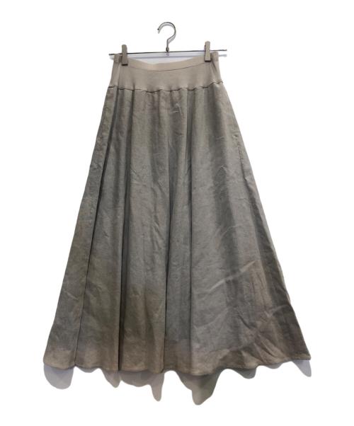 BEARDSLEY（ビアズリー）BEARDSLEY (ビアズリー) ウエスト切替 リネンスカート/ロングスカート ベージュ サイズ:1の古着・服飾アイテム