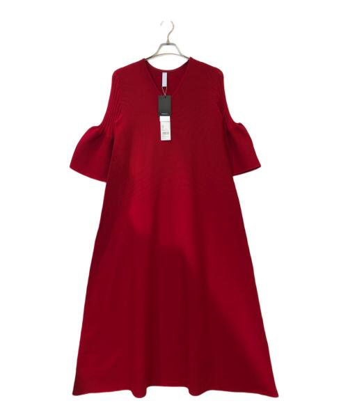 CFCL（シーエフシーエル）CFCL (シーエフシーエル) POTTERY SHORT BELL SLEEVE FLARE DRESS レッド サイズ:3 未使用品の古着・服飾アイテム