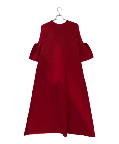 CFCL（シーエフシーエル）CFCL (シーエフシーエル) POTTERY SHORT BELL SLEEVE FLARE DRESS レッド サイズ:3 未使用品の古着・服飾アイテム