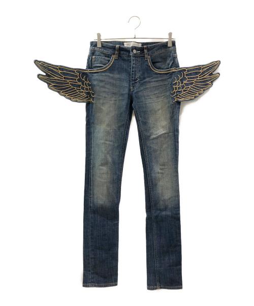 adidas（アディダス）adidas (アディダス) JEREMY SCOTT (ジェレミースコット) ウイングデニムパンツ インディゴ サイズ:27の古着・服飾アイテム