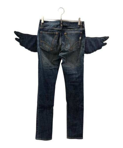 adidas（アディダス）adidas (アディダス) JEREMY SCOTT (ジェレミースコット) ウイングデニムパンツ インディゴ サイズ:27の古着・服飾アイテム