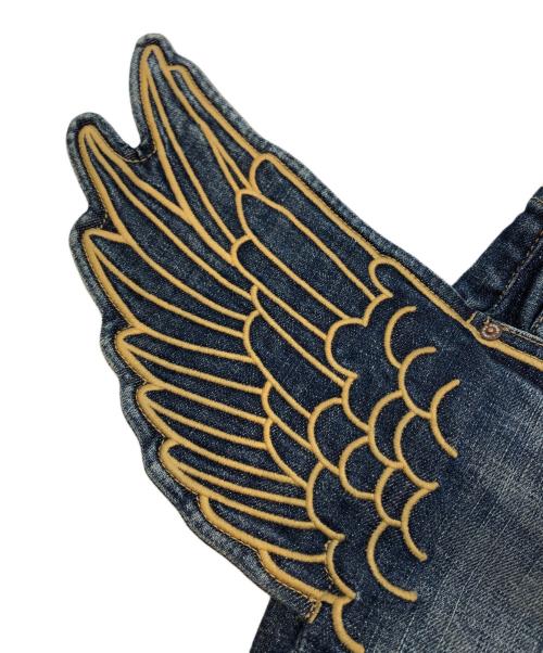 adidas（アディダス）adidas (アディダス) JEREMY SCOTT (ジェレミースコット) ウイングデニムパンツ インディゴ サイズ:27の古着・服飾アイテム