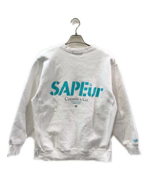 SAPEur（サプール）SAPEur (サプール) プリントスウェット/CHERISH&CO ホワイト サイズ:Lの古着・服飾アイテム