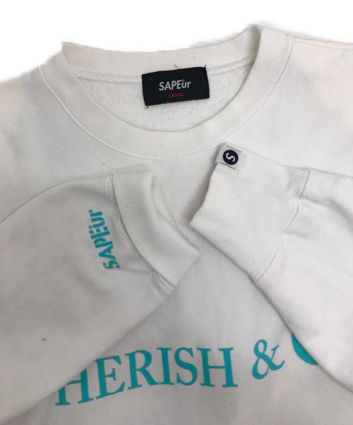 SAPEur（サプール）SAPEur (サプール) プリントスウェット/CHERISH&CO ホワイト サイズ:Lの古着・服飾アイテム