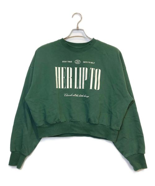 HER LIP TO（ハーリップトゥ）HER LIP TO (ハーリップトゥ) Cherish Oversized Sweatshirt グリーン サイズ:Freeの古着・服飾アイテム