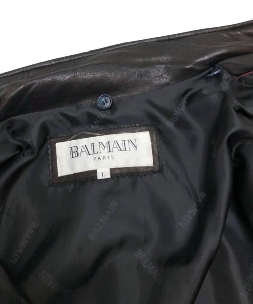 BALMAIN（バルマン）BALMAIN (バルマン) レザーコート ブラウン サイズ:Lの古着・服飾アイテム
