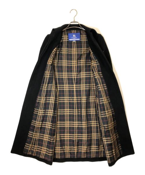 BURBERRY BLUE LABEL（バーバリーロンドンブルーレーベル）BURBERRY BLUE LABEL (バーバリーロンドンブルーレーベル) アンゴラ混裏地チェックコート ブラック サイズ:38の古着・服飾アイテム