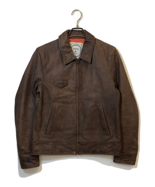 R.NEWBOLD（アールニューボールド）R.NEWBOLD (アールニューボールド) Norton (ノートン) ヴィンテージ加工レザージャケット ブラウン サイズ:Lの古着・服飾アイテム