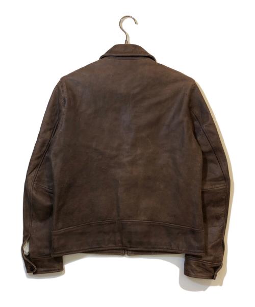 R.NEWBOLD（アールニューボールド）R.NEWBOLD (アールニューボールド) Norton (ノートン) ヴィンテージ加工レザージャケット ブラウン サイズ:Lの古着・服飾アイテム