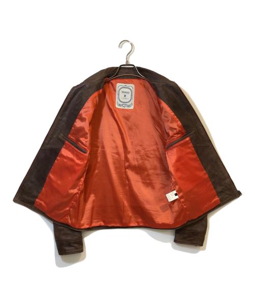 R.NEWBOLD（アールニューボールド）R.NEWBOLD (アールニューボールド) Norton (ノートン) ヴィンテージ加工レザージャケット ブラウン サイズ:Lの古着・服飾アイテム