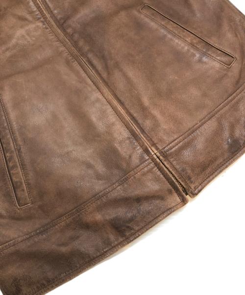 R.NEWBOLD（アールニューボールド）R.NEWBOLD (アールニューボールド) Norton (ノートン) ヴィンテージ加工レザージャケット ブラウン サイズ:Lの古着・服飾アイテム