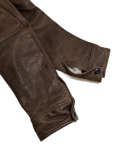 R.NEWBOLD（アールニューボールド）R.NEWBOLD (アールニューボールド) Norton (ノートン) ヴィンテージ加工レザージャケット ブラウン サイズ:Lの古着・服飾アイテム