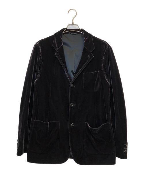 GIORGIO ARMANI（ジョルジョアルマーニ）GIORGIO ARMANI (ジョルジョアルマーニ) ベロアテーラードジャケット チャコールグレー サイズ:50の古着・服飾アイテム
