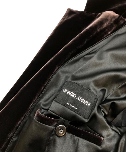 GIORGIO ARMANI（ジョルジョアルマーニ）GIORGIO ARMANI (ジョルジョアルマーニ) ベロアテーラードジャケット チャコールグレー サイズ:50の古着・服飾アイテム