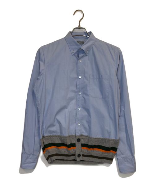 kolor/BEACON（カラービーコン）kolor/BEACON (カラービーコン) ニット切替 シャツ ブルー サイズ:2の古着・服飾アイテム