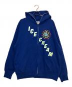ICE CREAMアイスクリーム）の古着「ジップパーカー/プリントパーカー」｜ブルー