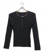 BURBERRY LONDONバーバリーロンドン）の古着「ヘンリーネックニット」｜ブラック