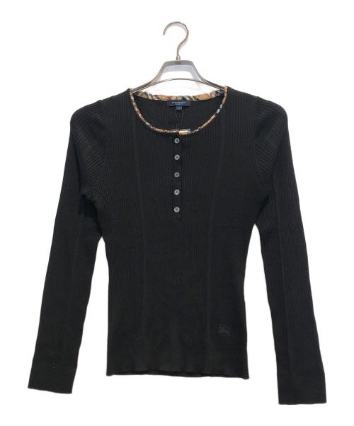 BURBERRY LONDON（バーバリーロンドン）BURBERRY LONDON (バーバリーロンドン) ヘンリーネックニット ブラック サイズ:2 未使用品の古着・服飾アイテム